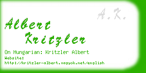 albert kritzler business card